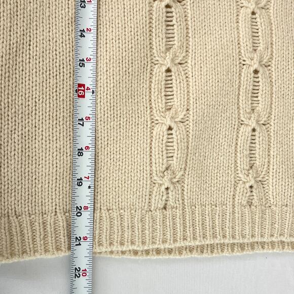 Zadig & Voltaire Morley Cable-Knit Merino Wool Sweater Vanilla Women's Large - Picture 13 of 16